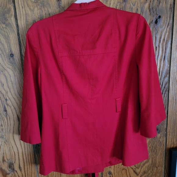 Style & Co belted red jacket, size small - Picture 2 of 3
